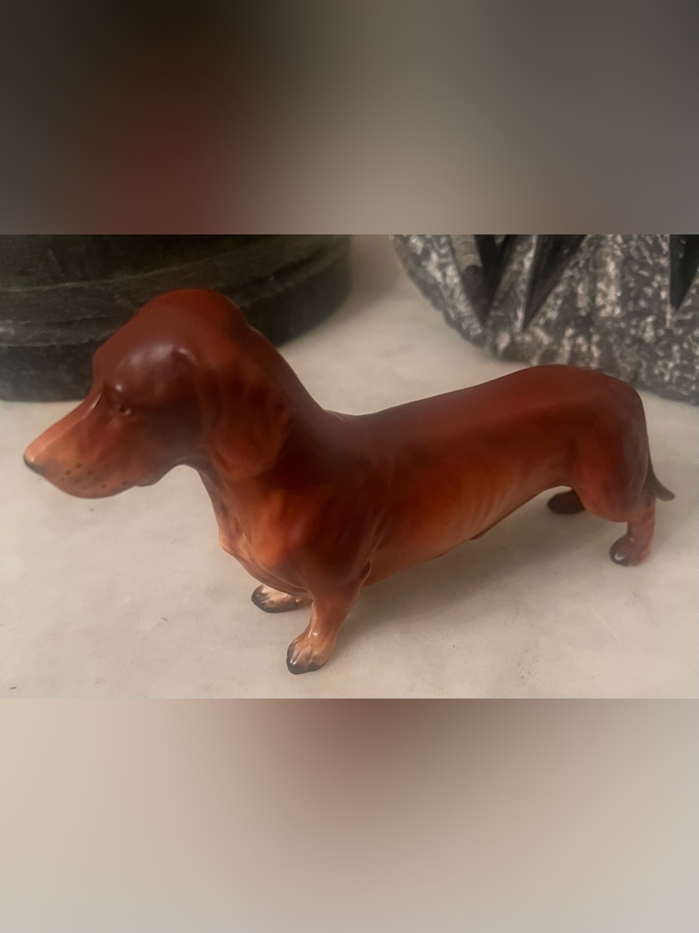 Vintage Lefton Dachshund dog porcelain figurine